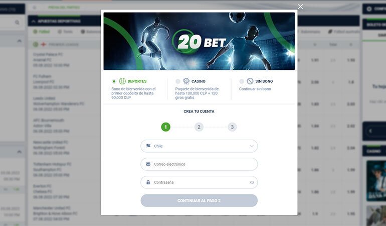 20bet registro